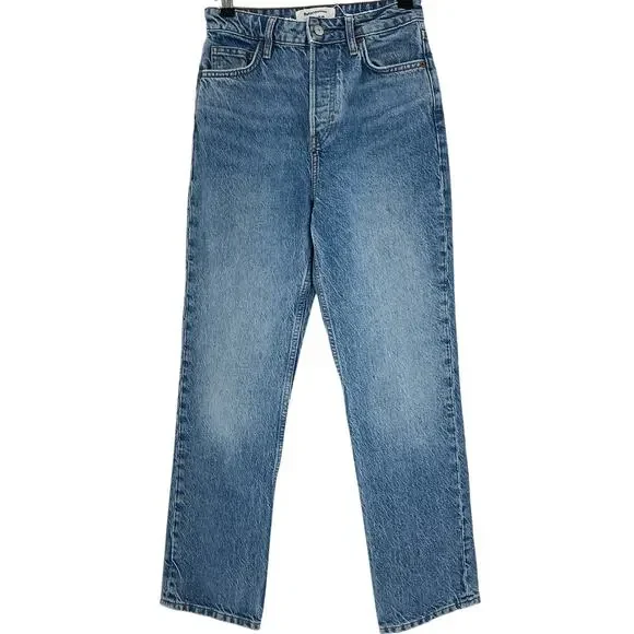 Reformation High Rise Straight Blue Cynthia Denim Jeans Size 25 - Picture 1 of 3